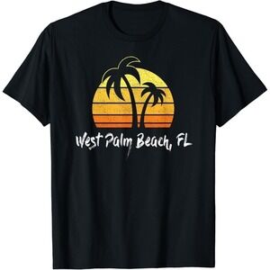 West Palm Beach Florida Retro Travel Beach Fan Gift T-Shirt